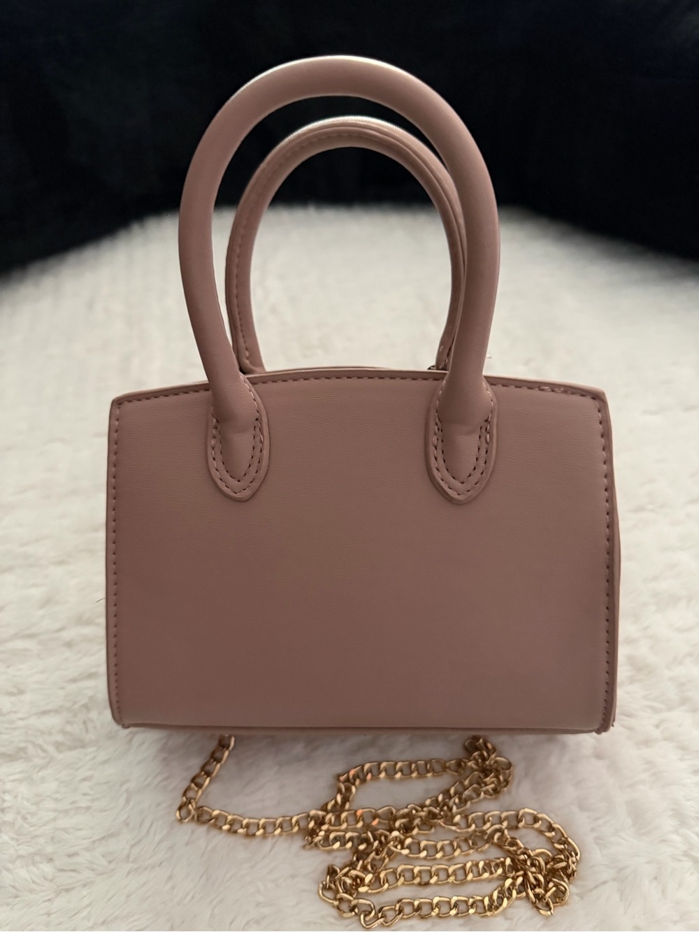 NWT - Dusty Rose Butterfly Accent Quilted Mini Tote - Picture 4 of 5